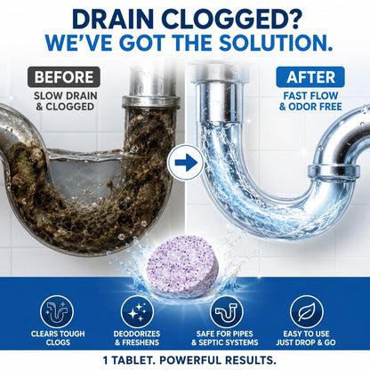 🧼50% OFF TODAY🚿 Multi-Purpose Pipe Cleaner Tablets ✨Cleans Drains, Washers & Septic Systems