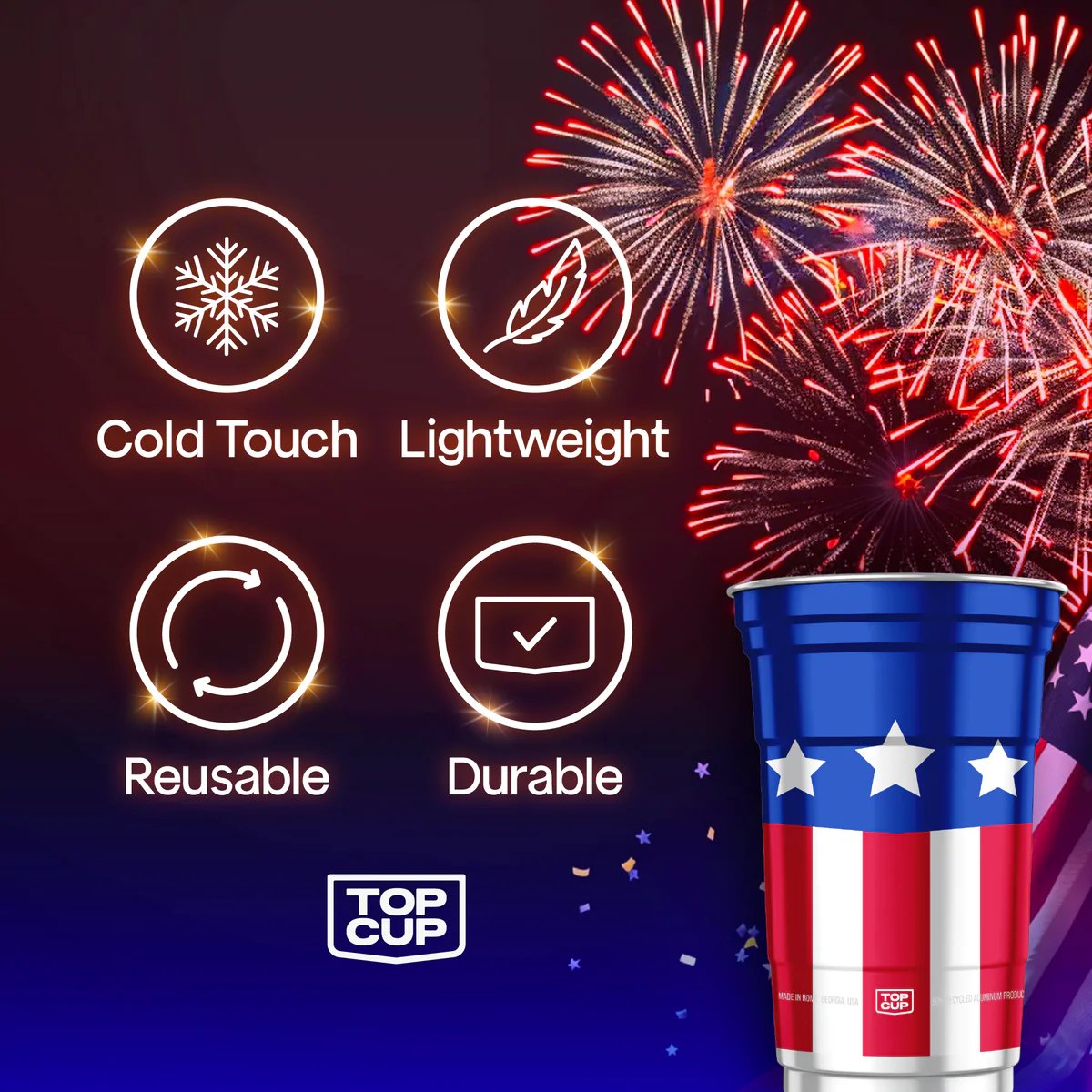 ⚡️Independence Day 49% OFF- 🦅 250th Anniversary Aluminum Party Cup — Reusable Patriotic Cups
