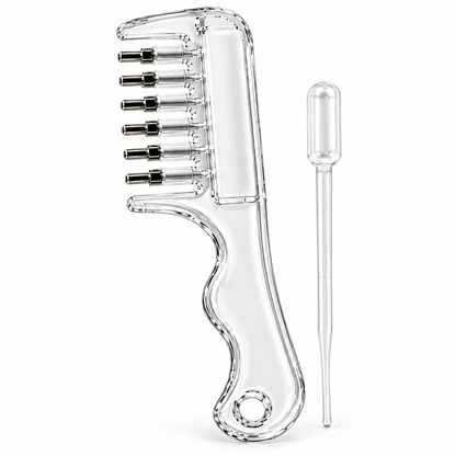 💧 2-in-1 Scalp Serum Applicator Comb – Refillable Root Applicator with Roller Massage