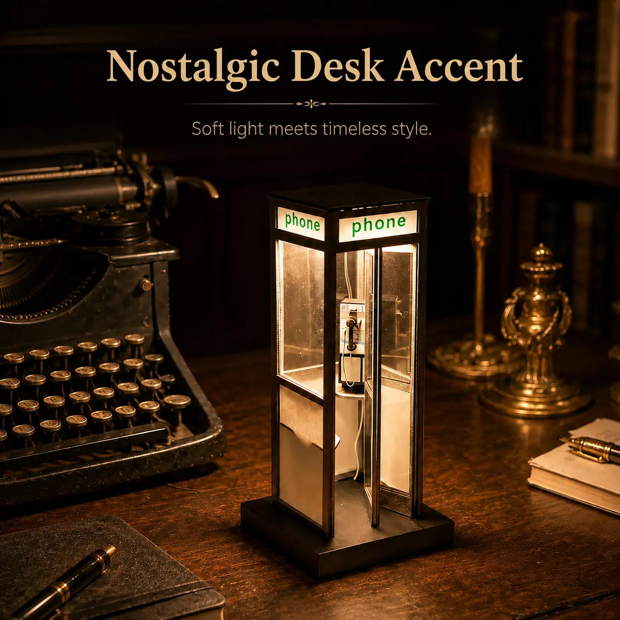 🌟 Retro Telephone Booth Lamp – Cozy Vintage Night Light for Bedroom, Desk & Home Decor