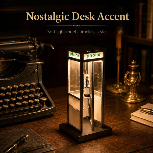 🌟 Retro Telephone Booth Lamp – Cozy Vintage Night Light for Bedroom, Desk & Home Decor