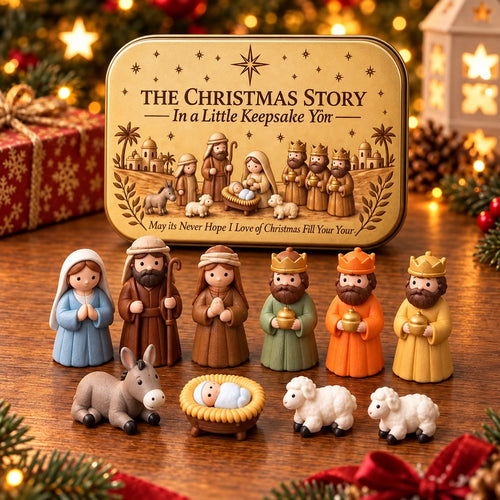 ✝️🌟Mini Nativity Scene Keepsake Tin — Pocket-Sized Christmas Holy Family Set