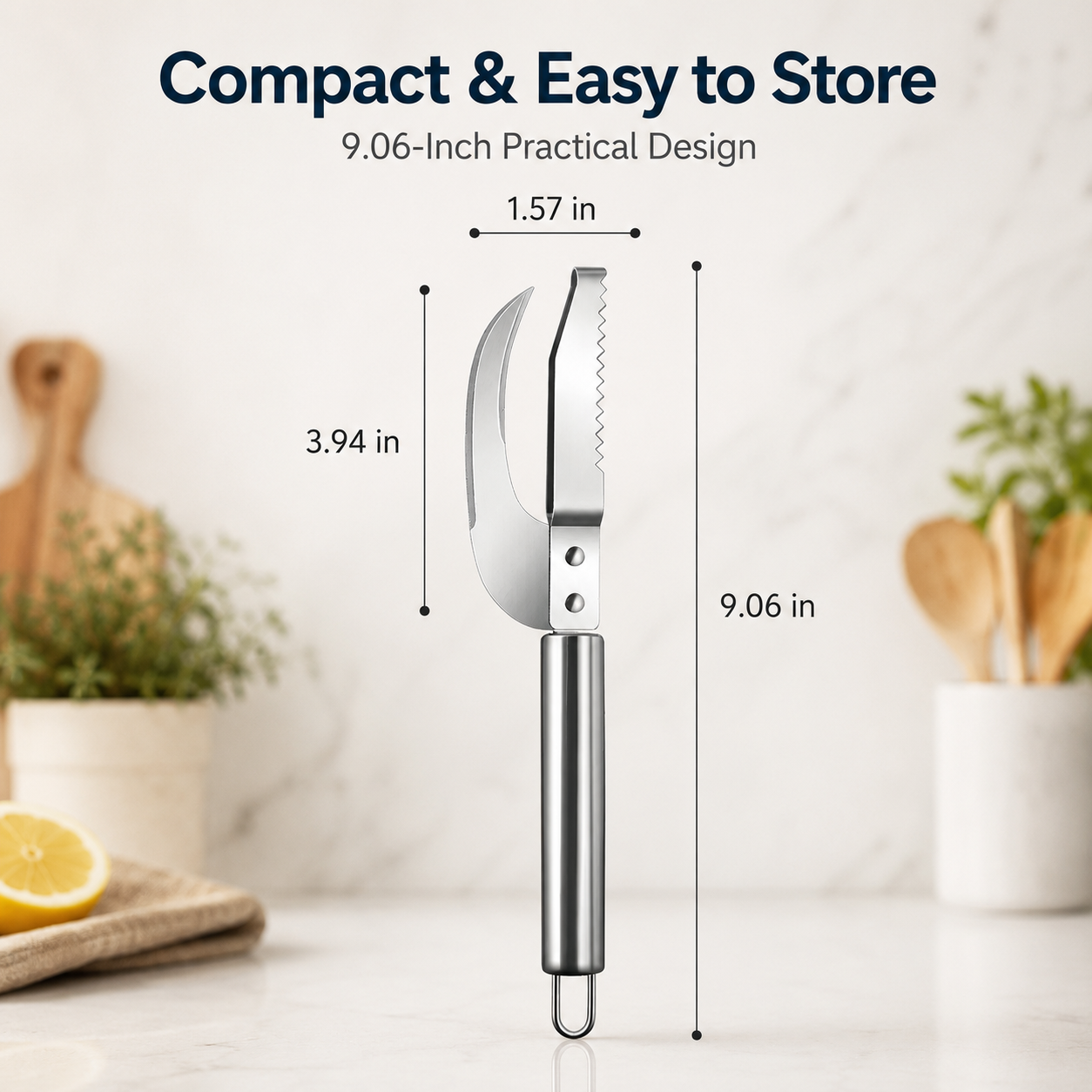 🐟 3-in-1 Stainless Steel Fish Scaler 🔪