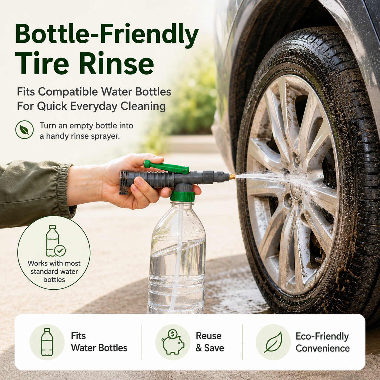 💦 Universal Pressure Bottle-Mount Sprayer Attachment with Brass Nozzle 🌱
