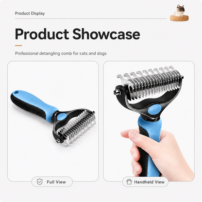 🔥 2-in-1 Pet Undercoat Rake - Say Goodbye to Mats! 🐕
