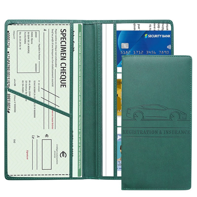 🚗 PU Leather Car Document Organizer – Keep Registration & Insurance Cards Neat ✨