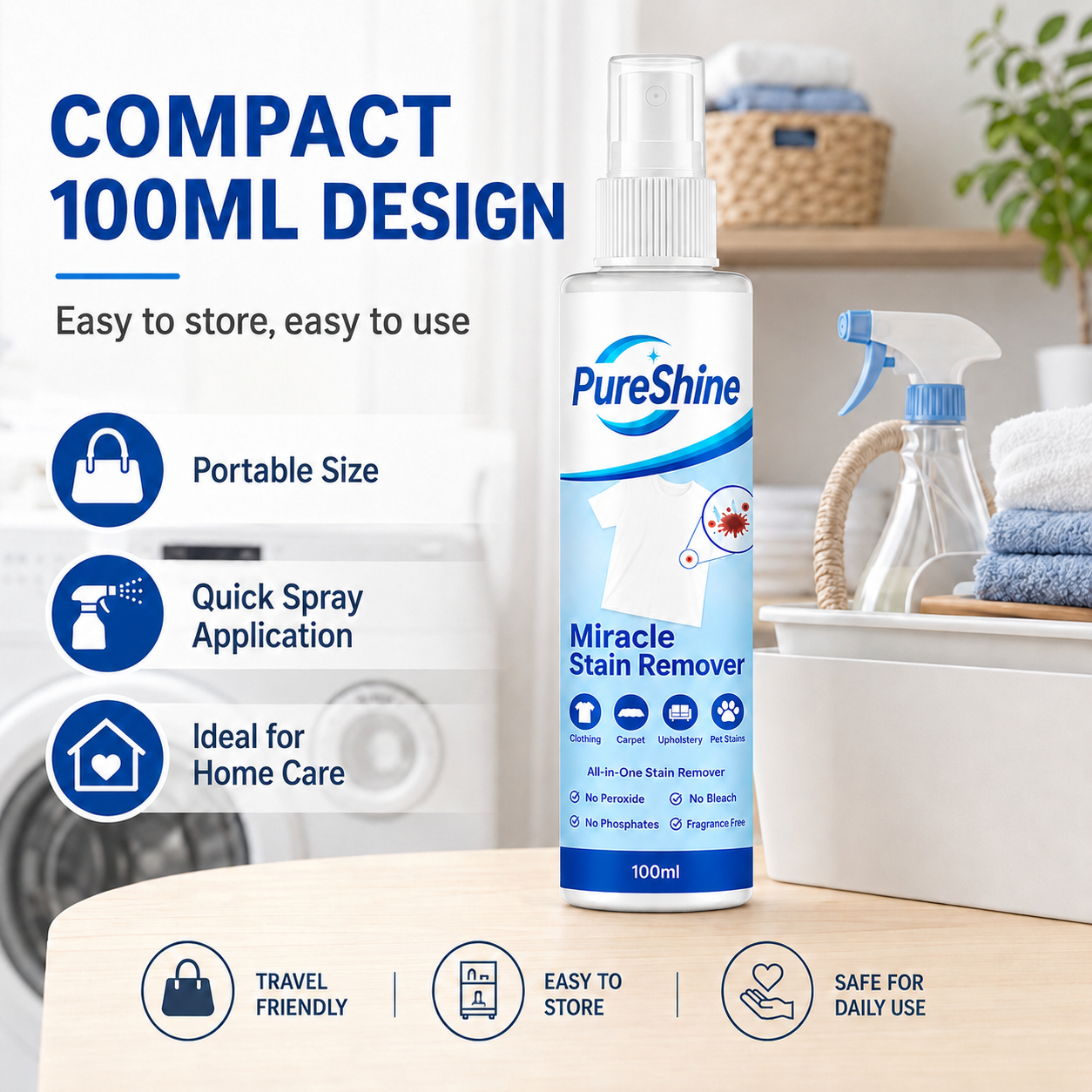 🧼All-in-One Stain Remover Spray ✨ For Clothes, Sofas, Carpets & Pet Messes