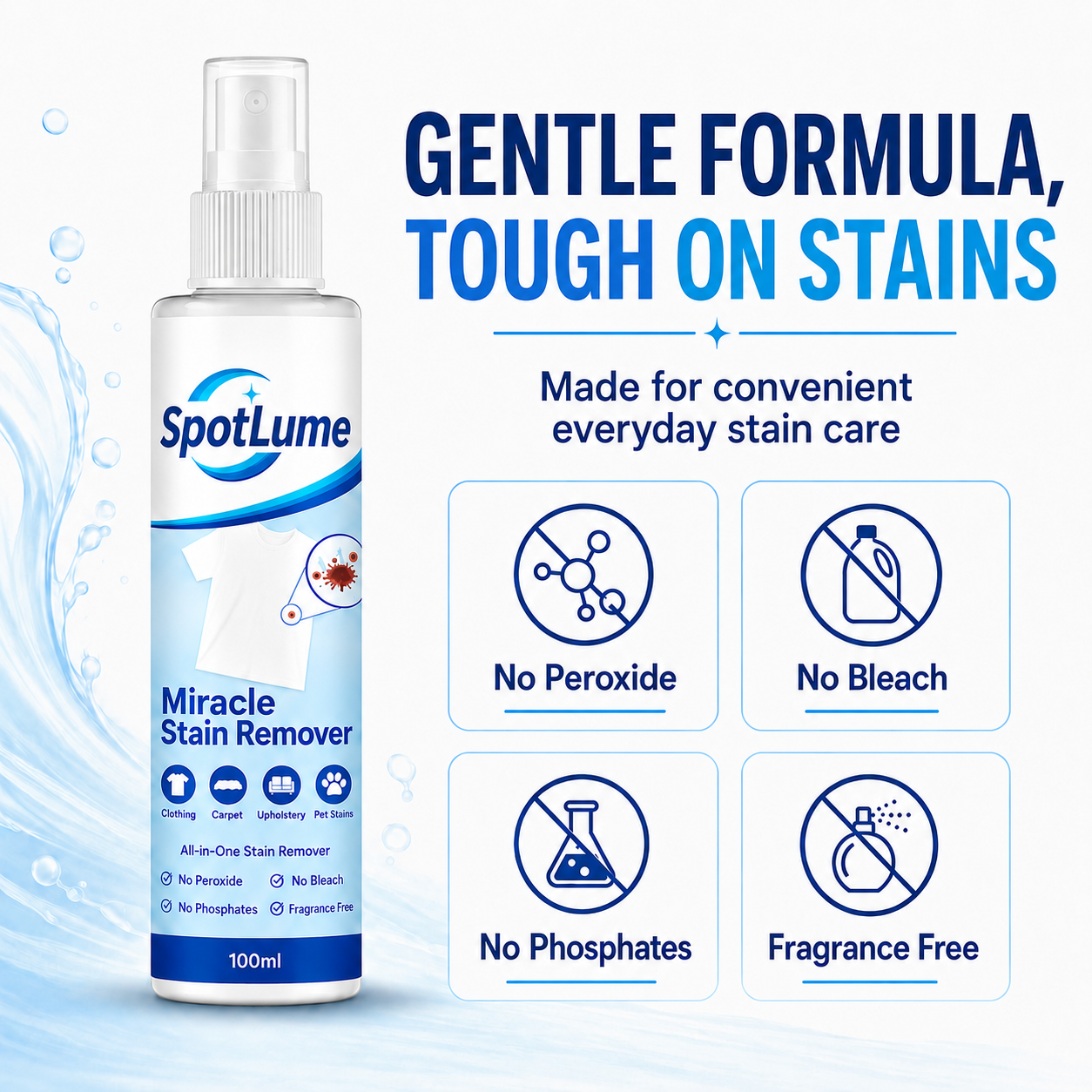 🧼All-in-One Stain Remover Spray ✨ For Clothes, Sofas, Carpets & Pet Messes