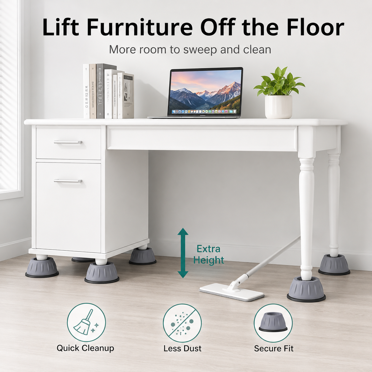 🌟 Anti-Vibration Appliance Foot Pads – Lift, Stabilize & Protect Your Floors