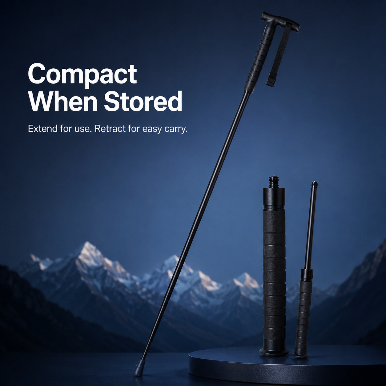 ⛰️ Telescopic Hiking Staff Anti Shock Walking Pole with Emergency Glass Breaker 🥾