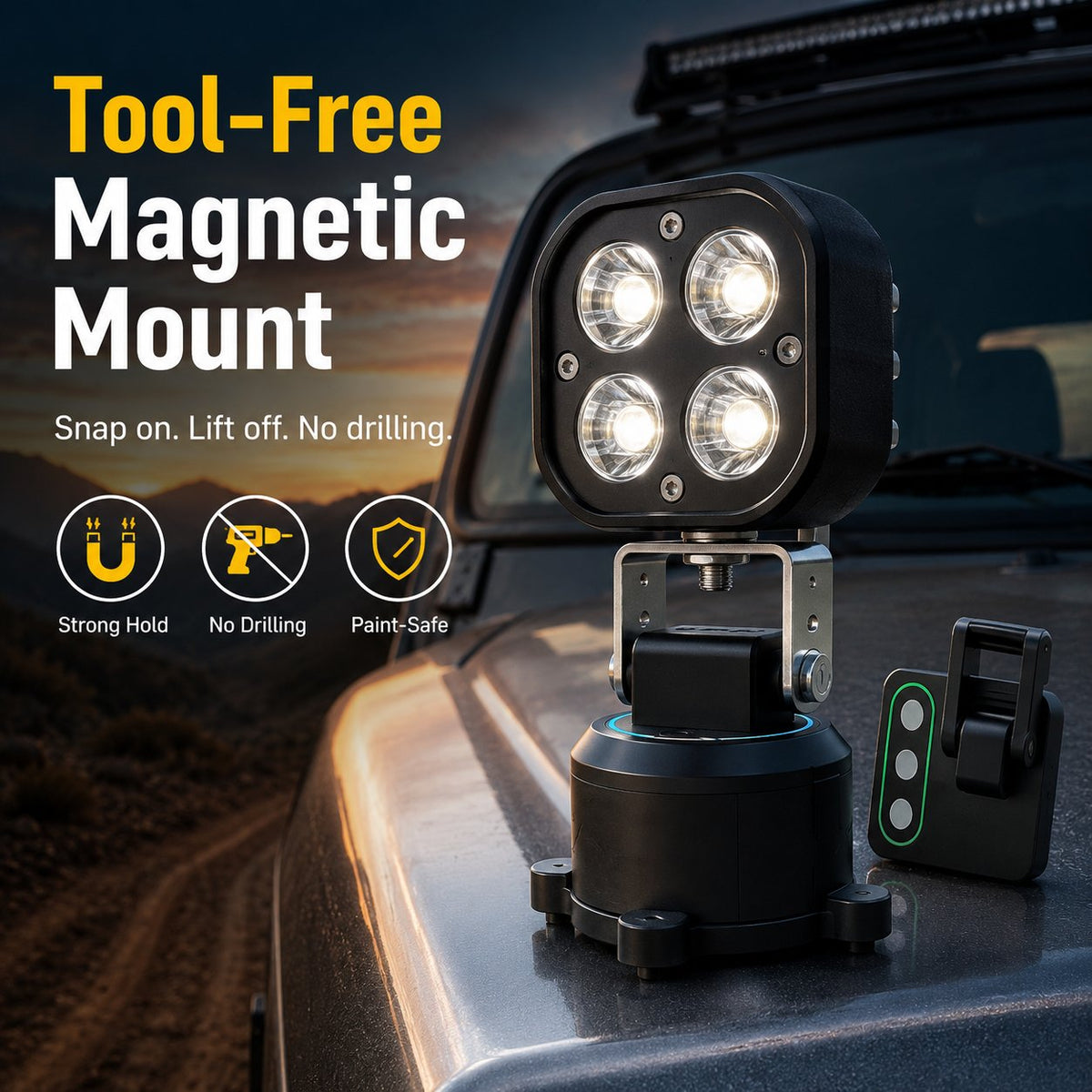 🏕️ Omni-Directional Magnetic LED Pod Light - 360° Off-Road & Camping Work Light 💡