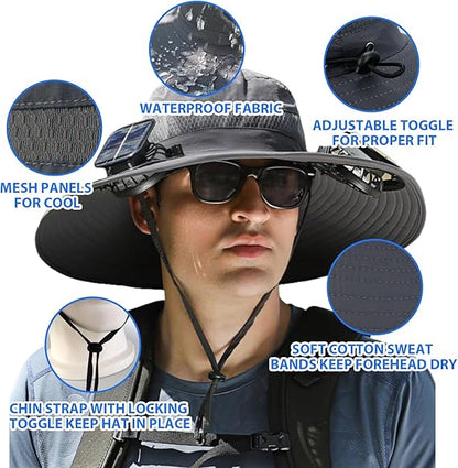 🔥Summer Hot Sale 49% OFF⚡2026 New Ultralight Solar Fan Sun Hat🎁Lighter Than a Baseball!⚾