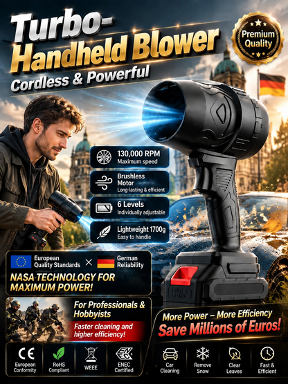 💨 Turbo Power Portable Air Blower – Compact High-Speed Cleaning for Home, Car & Workshop