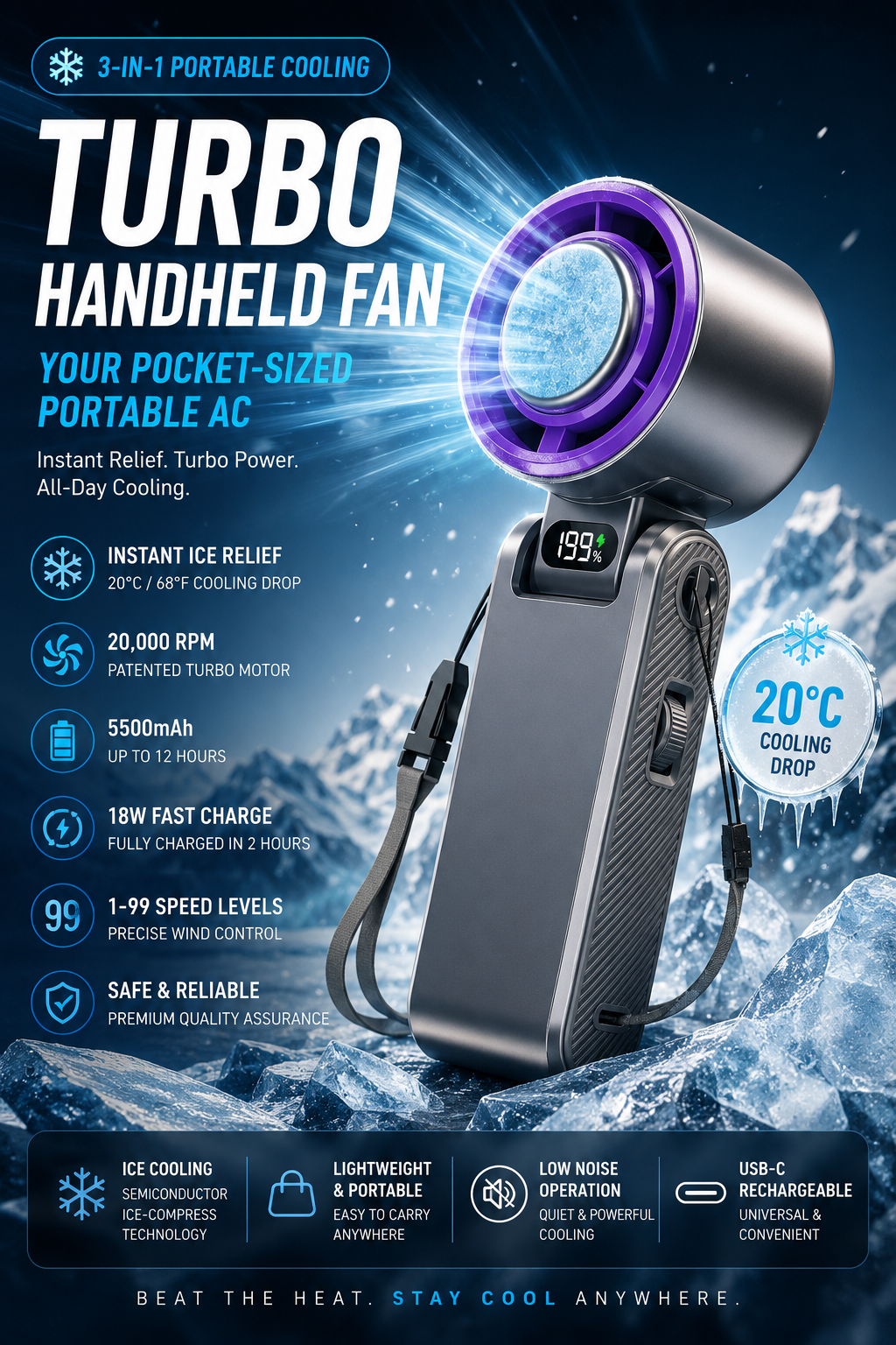 🔥Last Day 55% Off | Turbo Handheld Fan