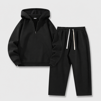 🧥 2-Piece Half-Zip Knit Hoodie & Straight-Leg Sweatpants Lounge Set 👖
