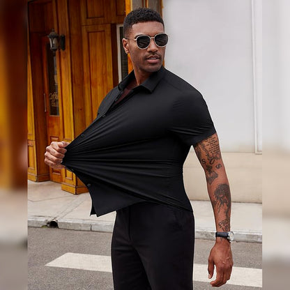 ⚡ 49% OFF – 👔 Men’s Muscle Fit Wrinkle-Free Shirt