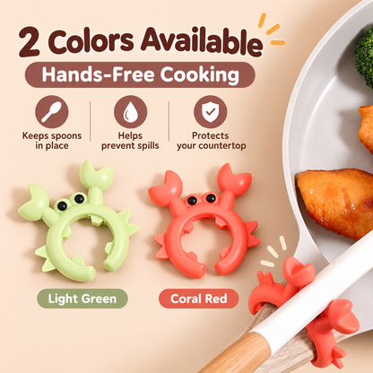 🦀 Cute Crab Silicone Utensil Holder and Pot Lid Lifter 🍲