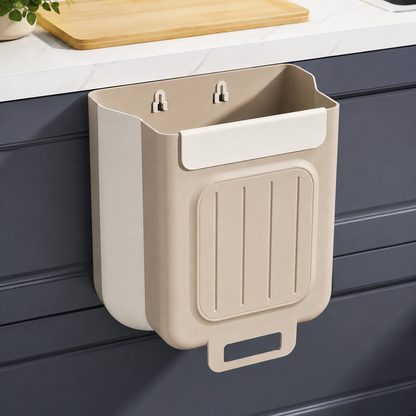🗑️ Collapsible Hanging Kitchen Trash Can for Cabinet Doors (11L) ♻️