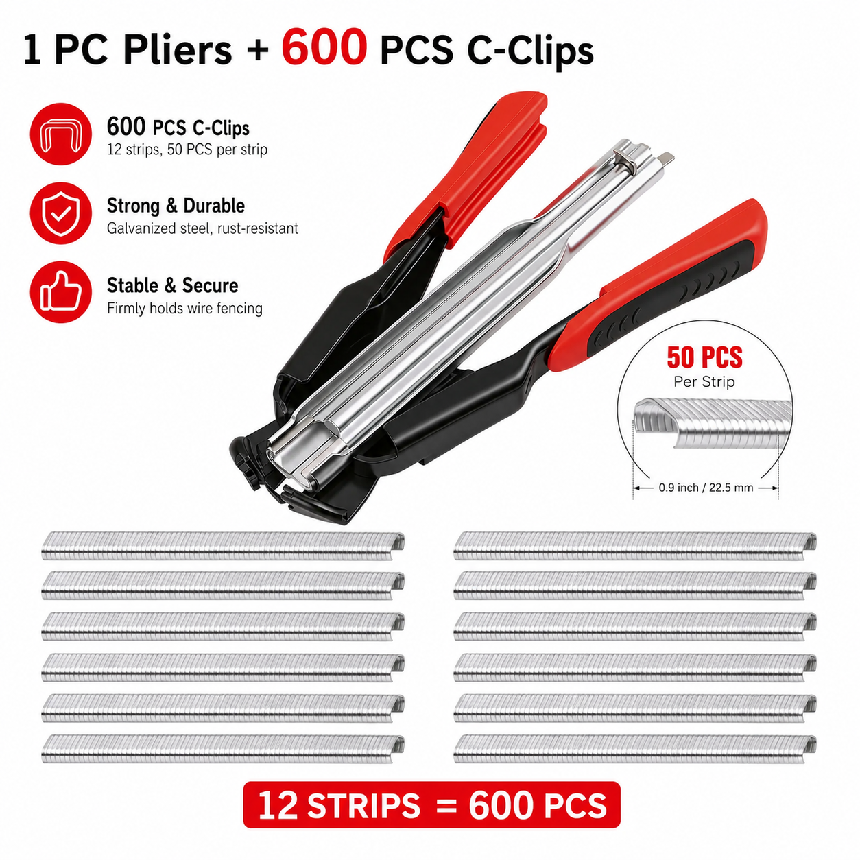 ⚙️ Automatic Spring Loaded Hog Ring Pliers Kit with 2500 Rings 🛠️