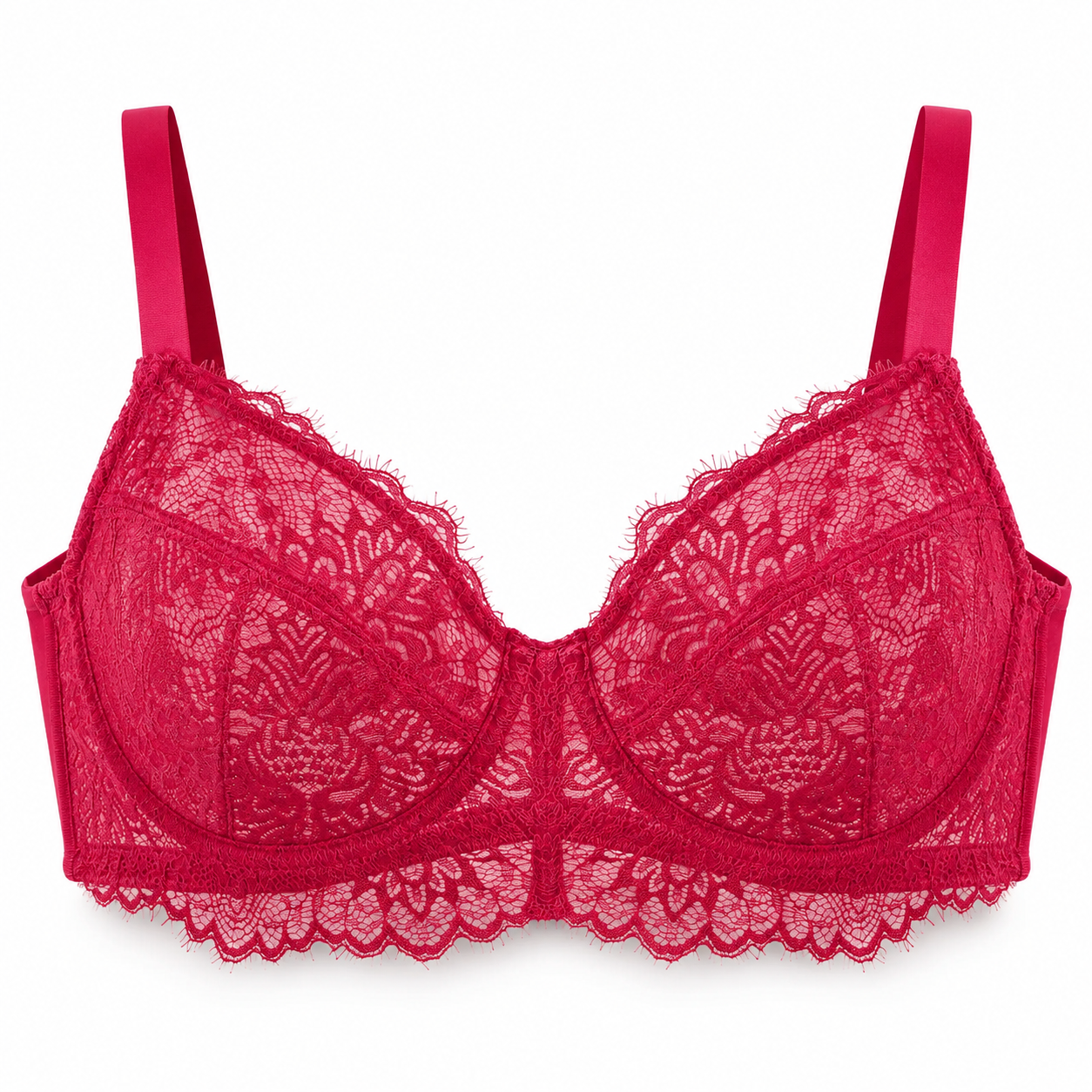 🌸 Full-Coverage Lace Minimizer Bra with Plush Underwire & Smoothing U-Back ✨