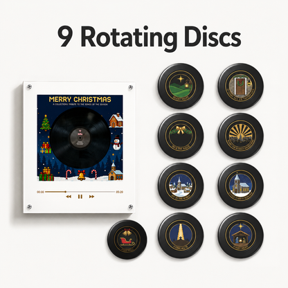 🎵 Magnetic NFC Acrylic Music Player with 9 Mini Vinyl Discs ✨