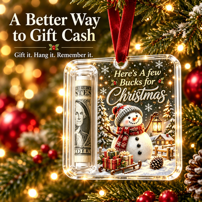 🎄 Christmas Cash Holder Acrylic Ornament – Tree Hanging Money Gift Keepsake ✨