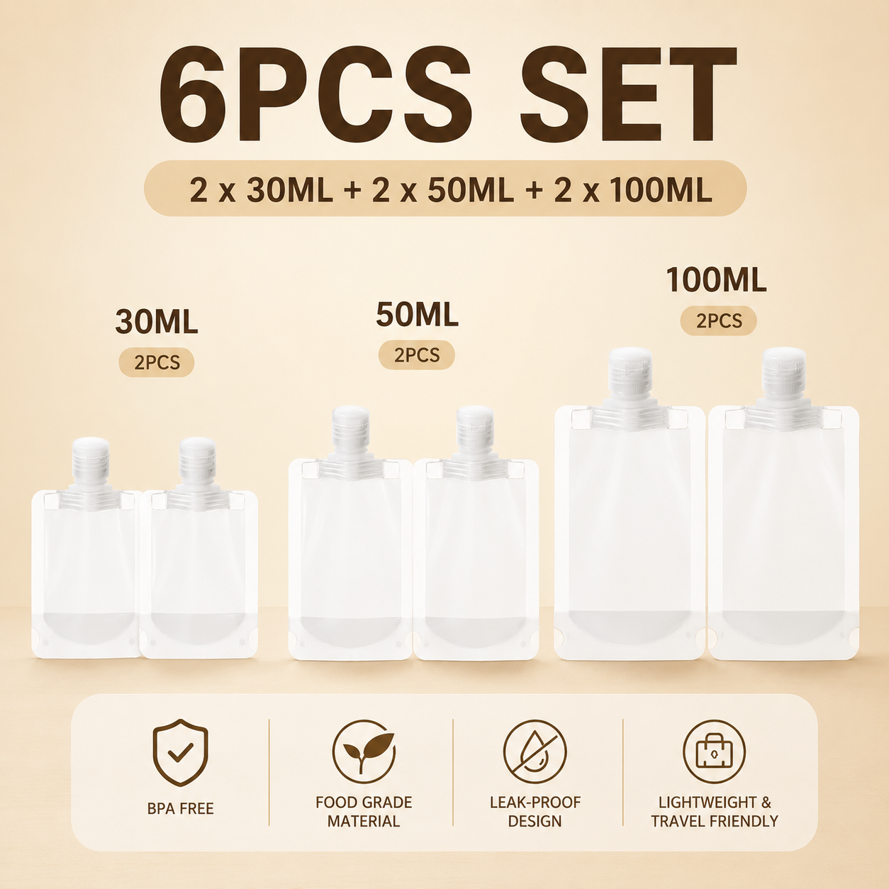 💧 Portable Refillable Liquid Squeeze Travel Toiletry Pouches ✈️