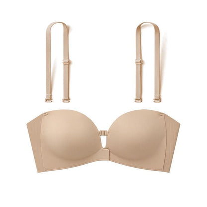 ✨ Convertible Strapless Push Up Bra Front Buckle Non Slip Invisible Lingerie 💃