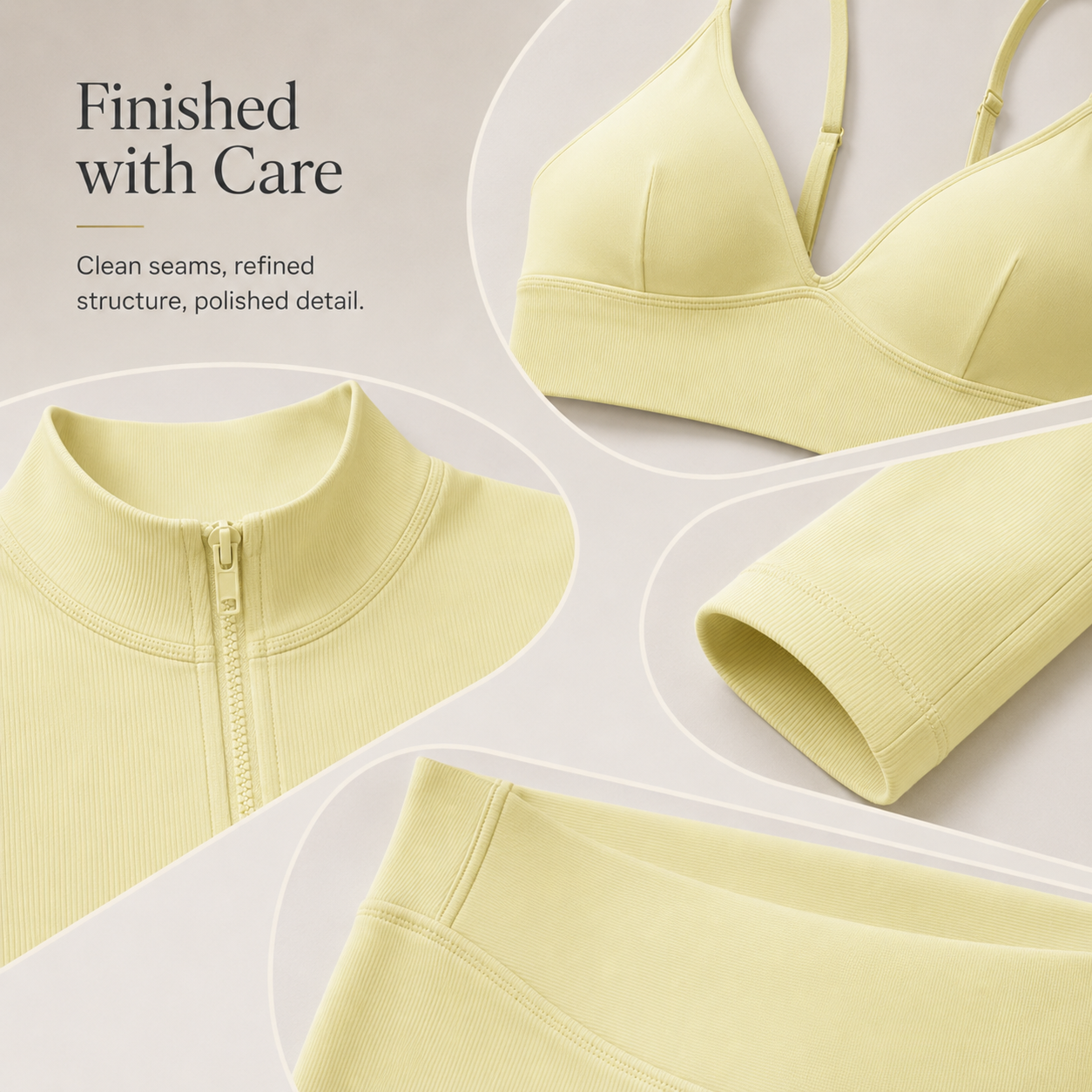 🏋️ Women's 3-Piece Compression Activewear Set – Zip Jacket, Bra & Crossover Shorts ✨