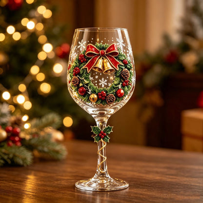 🎄 3D Christmas Collectible Stemmed Glass – 6 Festive Designs 🎅