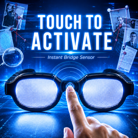 🕶️ Cyber Detective Touch LED Light Up Glasses Anime Cosplay Party Eyewear 🔍
