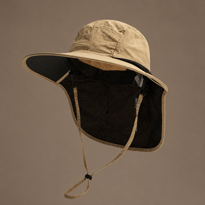 👒 Unisex Wide Brim Sun Hat with Neck Flap Breathable Mesh Outdoor Protection Cap ☀️🌿