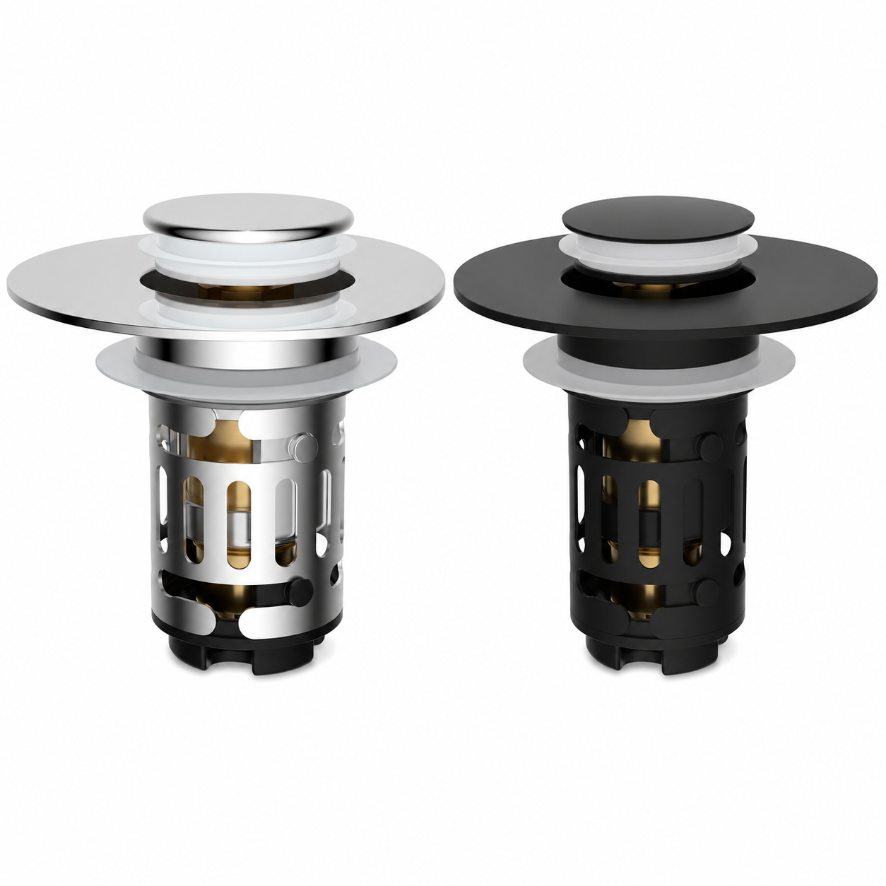 🚿 Pop-Up Sink Drain Stopper with Built-In Hair Catcher Basket Filter ⚓