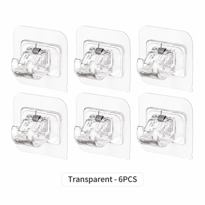 ✨ Clear Adjustable Curtain Rod Brackets – Invisible Wall Holders for Curtains & Home Storage