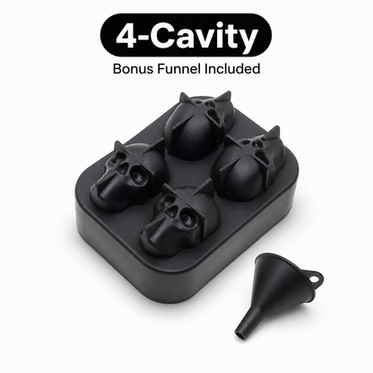 💀 6 Cavity 3D Skull Silicone Ice Cube Mold Tray Whiskey Cocktail Ice Maker 🥃