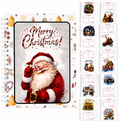 🎄 Spiral-Bound Christmas Gift Card Book with 12 Themed Pages 🎁