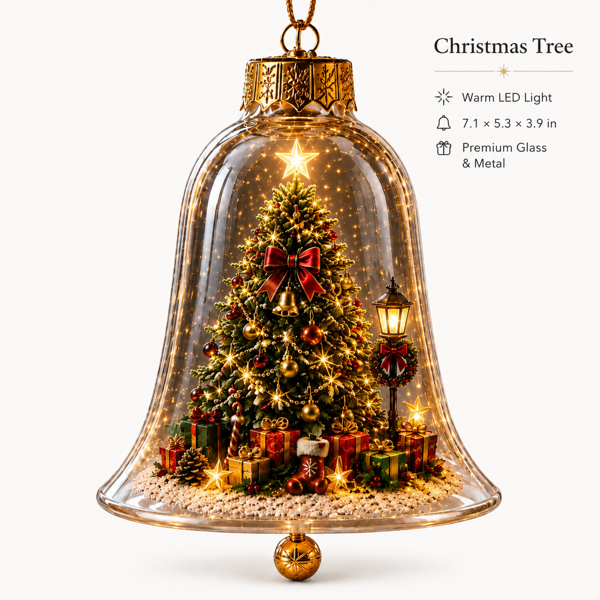🎄 Christmas Bell Hanging Ornament with Miniature Scene – 3D Storybook Holiday Baubles 🔔
