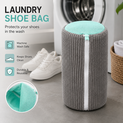 👟 Machine Washable Shoe Cleaning Bag with 360 Degree Plush Microfiber Bristles 🧼