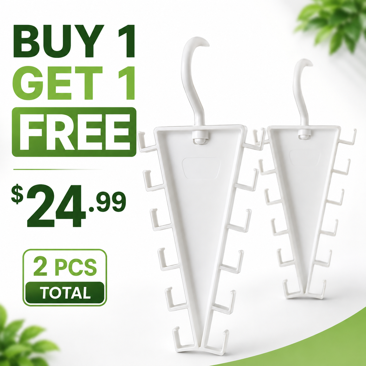 🎁 BUY 1 GET 1 FREE! 👔 12-Hook Rotating V-Hanger ✨