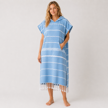 🏄 Hooded 100% Turkish Organic Cotton Beach & Surf Towel Poncho 🌊
