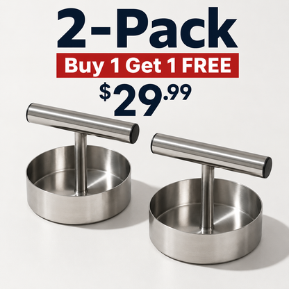 🍔 Stainless Steel Burger Patty Press Set – 85mm T-Handle Meat Mold Maker 🔥