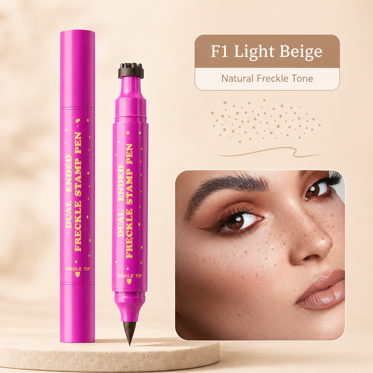 ✨ Dual-Ended Freckle Stamp Pen – Natural Faux Freckles & Beauty Marks in Seconds