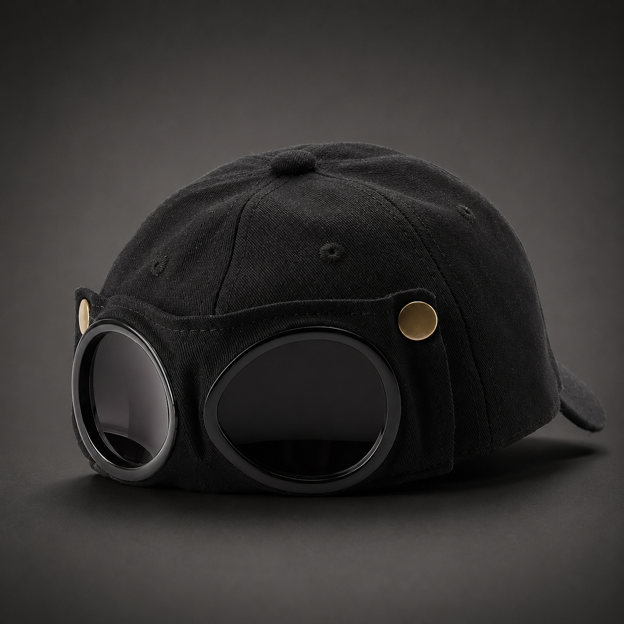 🧢 Cat Ear Aviator Goggle Baseball Cap with Tinted Lenses 🕶️