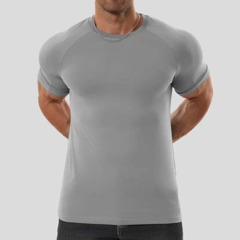 👕 Men Slim-Tapered Raglan T-Shirt Premium Wrinkle-Resistant Breathable Tee ⚡