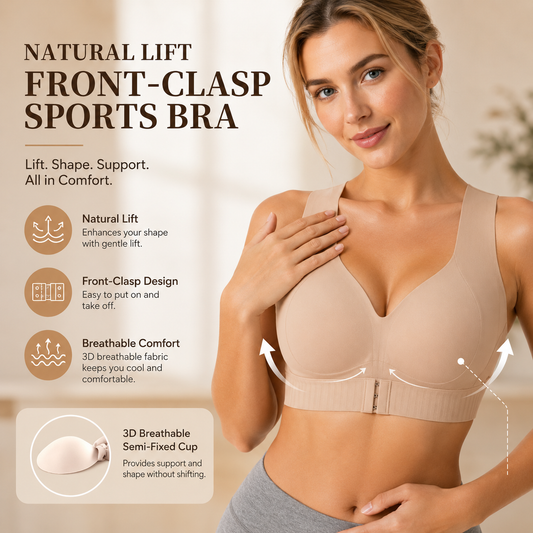 ✨ ComfortLift  Front-Closure Posture Bra | Wireless & Breathable ☁️