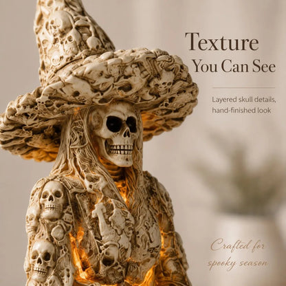 🔥HOT SALE 50% OFF✨🎃 Skull Witch Lantern Statue