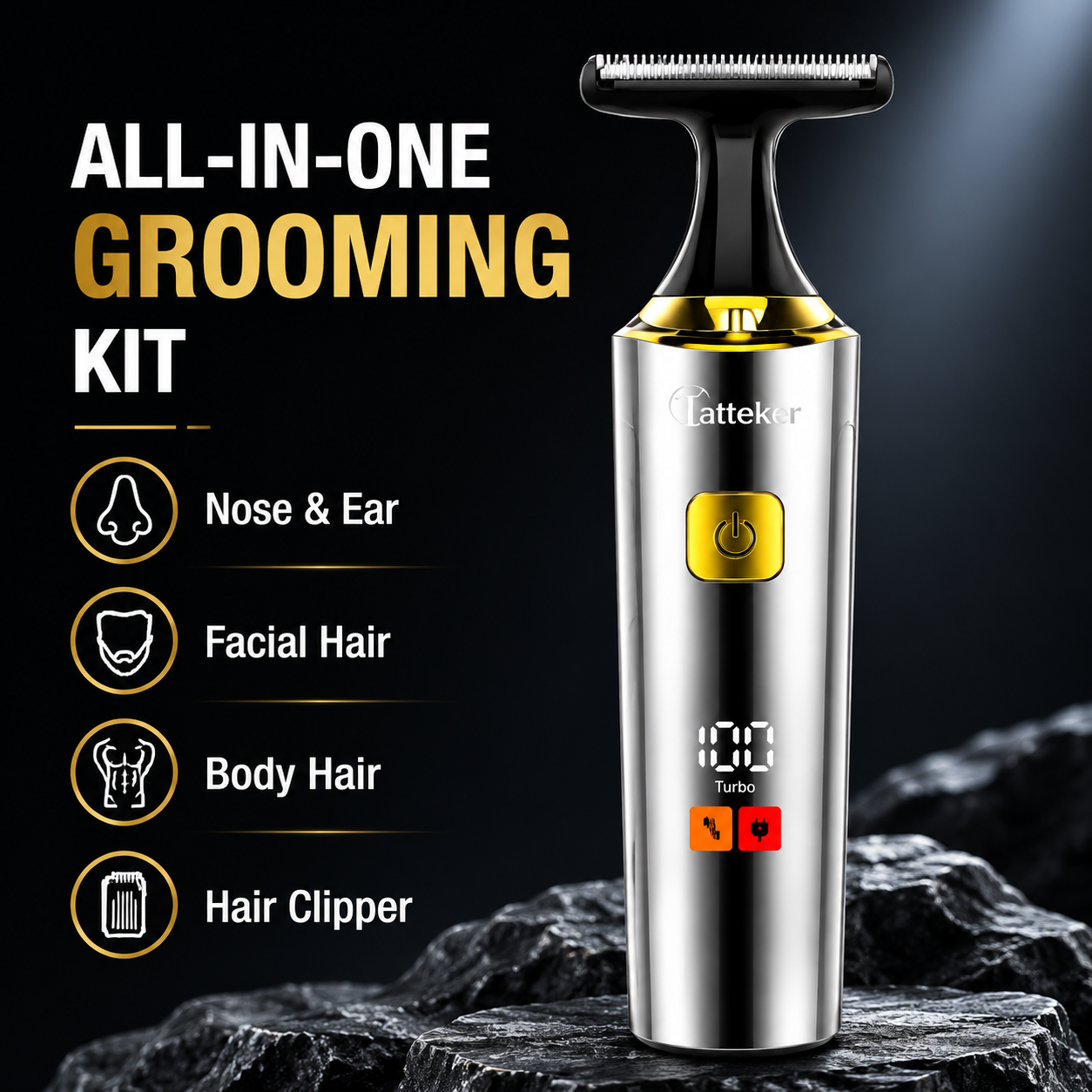 New Retractable Trimmer for Men: Body Hair and Nose Hair Trimmer, Electric Shaver, and Hair Clipper