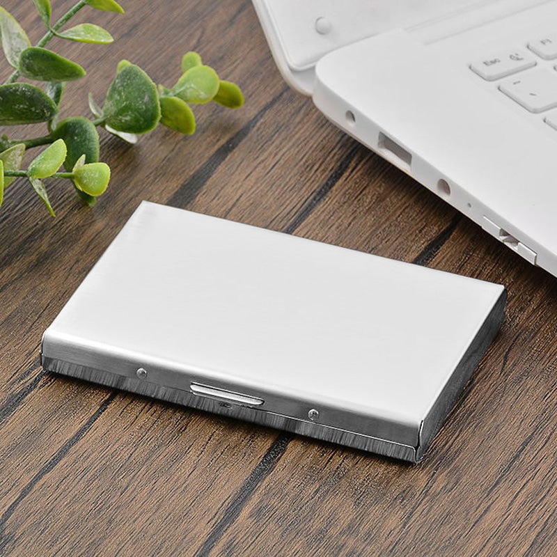 💳 Stainless Steel RFID-Blocking Card Holder – Slim 6-Slot Security Wallet ✨