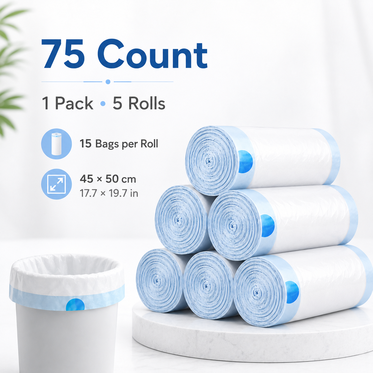 🏡 Heavy-Duty 4-Gallon Drawstring Trash Bags