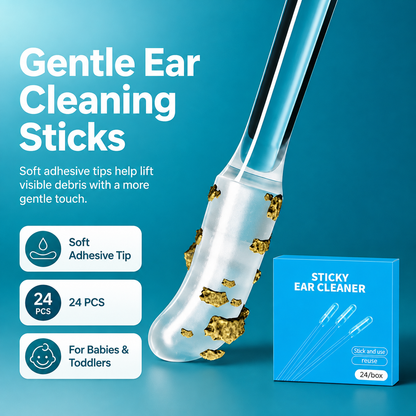 👂 24-Piece Reusable Soft Outer-Ear Cleaning Sticks Set with Storage Case 💧